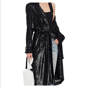 Alc Holloway sequin black trench NWT 0 & 4
